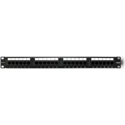 Qoltec 54474 Patchpanel RACK 24 Anschlüsse Cat 6 UTP Schwarz, Server Zubehör, Schwarz