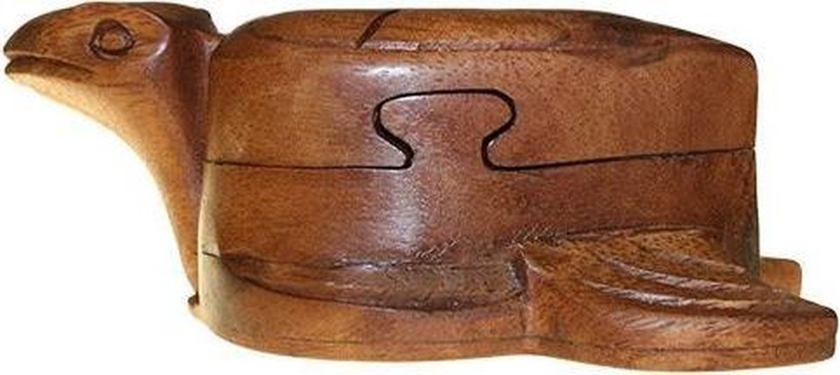 Ancient Wisdom Handgemaakte Houten Puzzeldoos Schildpad voor Volwassenen