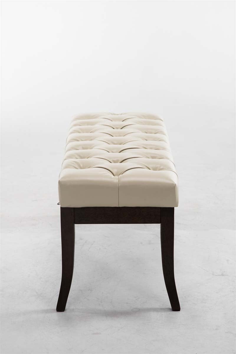 CLP Ramses Chesterfield Bank in kunstleer creme, Breedte: 100 cm
