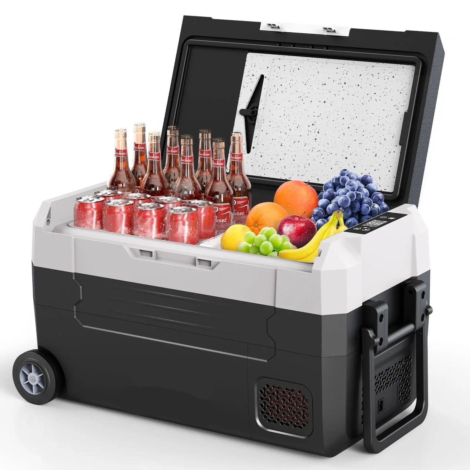 Selius Mini Koelkast - 35L Draagbare Compressor Koelbox met Dual Zone en Wielen