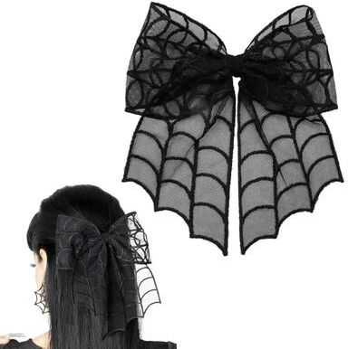Uplift Treasures Halloween Spider Web Bow Hair Clips Halloween Spider Web Bow Hair Clips