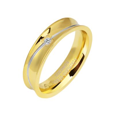 Partnerring AKZENT "Addisa, langlebig" Gr. 54, gold (goldfarbig), Fingerringe, Damen, 54, Edelstahl