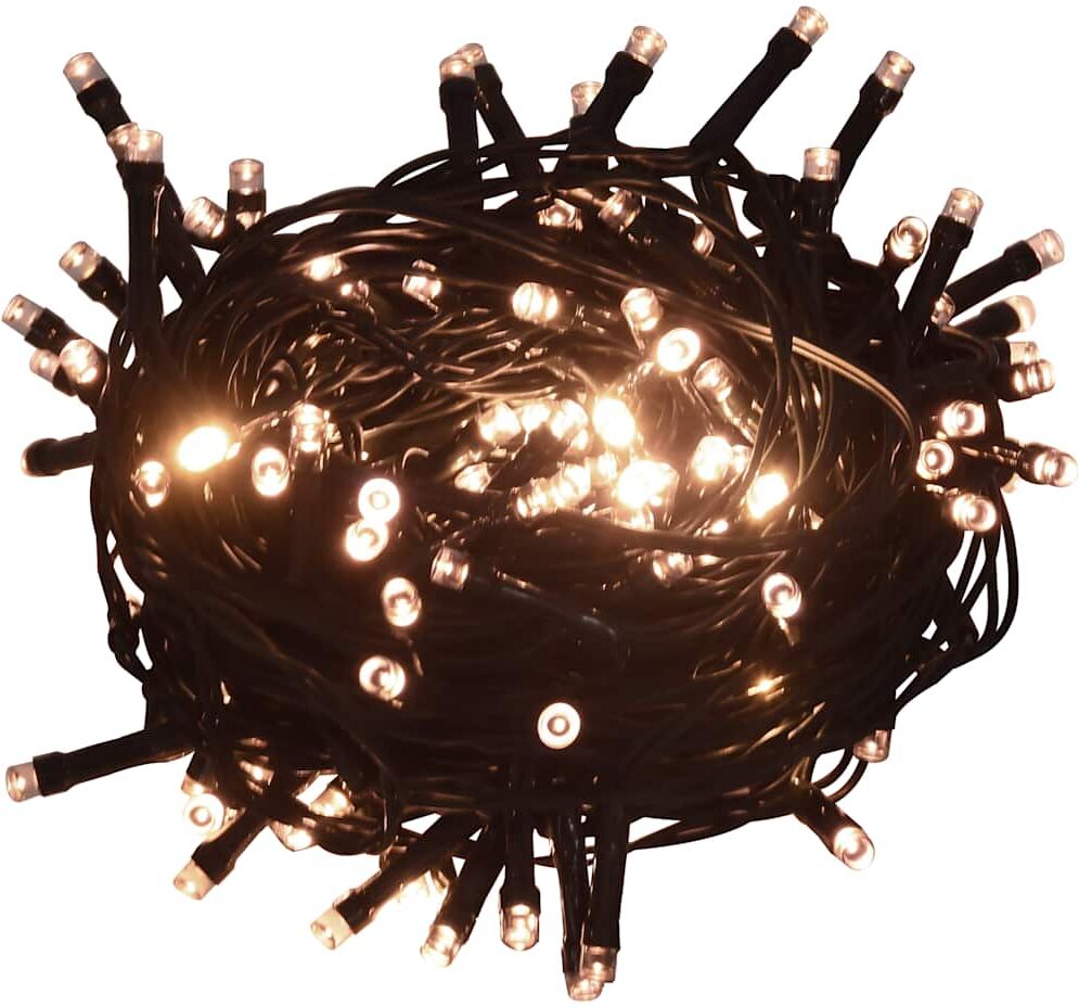 vidaXL Cadena de luces 400 LEDs 40 m 8 efectos de luz blanco cálido Blanco Cálido