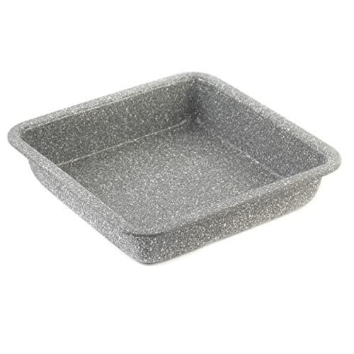 Salter BW02780G Marblestone Vierkante Bakvorm 23cm - Grijs - Koolstofstaal met Antiaanbaklaag