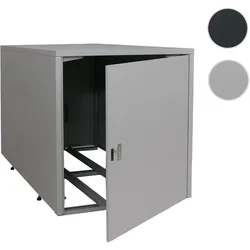 2er-Fahrradgarage HWC-P93, Fahrradunterstand Fahrradbox Bikebox, abschließbar verzinkter Stahl 123x113x208cm ~ hellgrau