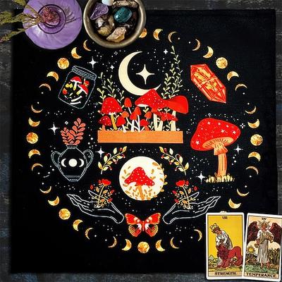 Tarot-Tischdecke für Spiele, Altardecke, Hexerei-Astrologie-Dekor, Orakelkarten-Unterlage, Tarot-Matte, Hexer-Dekor, Partygeschenke, Party-Geschenk-Dekor, Partyzubehör, magische Kunst, Wahrsagerei