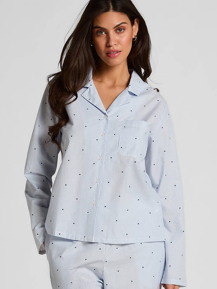 Hunkemöller Pyjama-Oberteil in Hellblau - XL