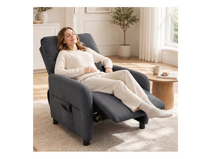 HOMCOM Massagesessel Relaxsessel Fernsehsessel mit Liegefunktion, 8-Punkt-Vibration (Set, 1-St., 1), 8-Punkt-Massage, Lendenwärme, 135° Liege