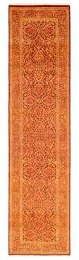 Overton Hand Knotted Wool Traditional Oriental Orange Runner