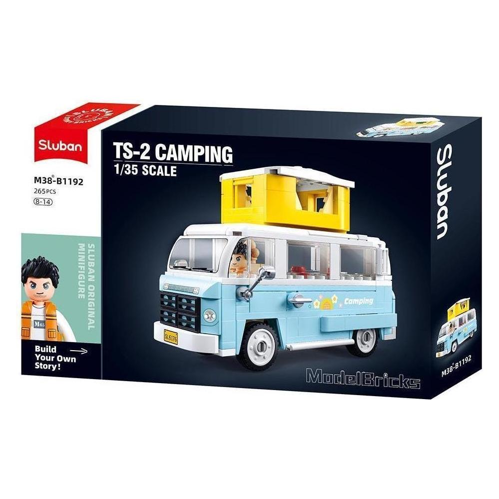 Sluban SL96062 - Camping-Bus mit Dachzelt (265 Teile) (SL96062)