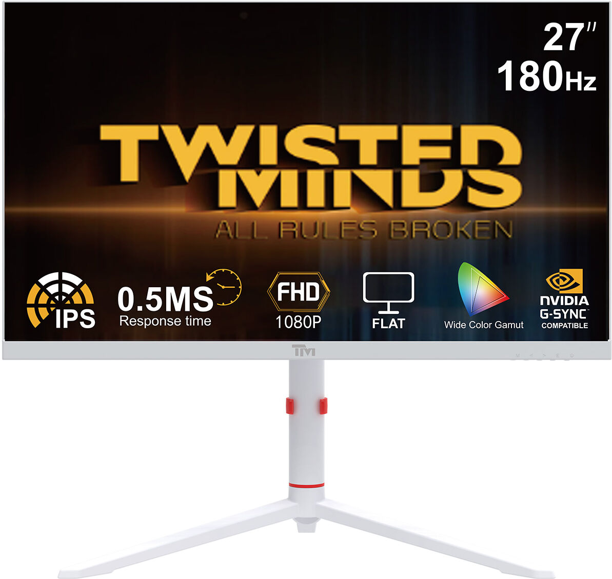 Twisted Minds Artic Pro Series 27” Fhd, 180hz, Fast Ips, 0.5ms, Hdr400 Gamingskärm