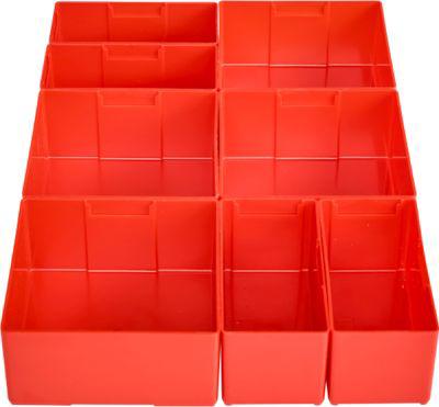 Einsatzkastenset für Schäfer Shop Pure Schubladenblock 411, 8-teilig, ABS-Kunststoff, rot