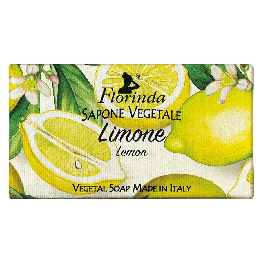 Florinda Limone, vegane, reinigende und pflegende Seife mit Zitrusduft für Gesicht und Körper, 100 g (Hartseife) (40963570)