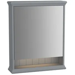 Valarte LED-Spiegelschrank 63 cm 1 Tür Türanschlag rechts Grau Matt