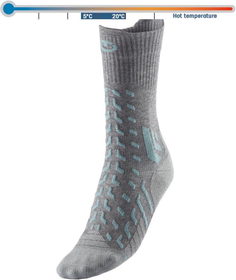 Therm-Ic  - Trekking Cool Light Crew Lady Light Grey Turquoise - 41-42 - Chaussettes