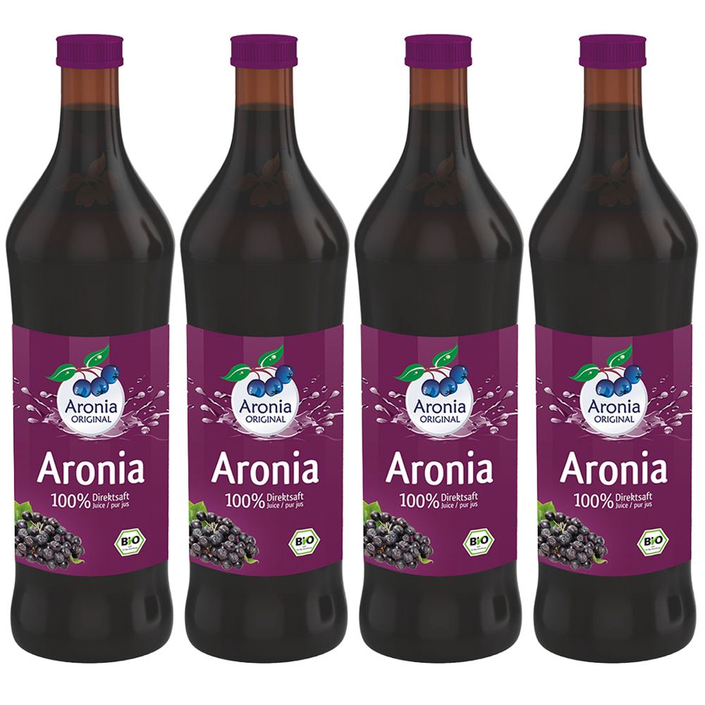 4 x Aronia Original, Pur jus d'aronia bio 4x0,7 l Saft