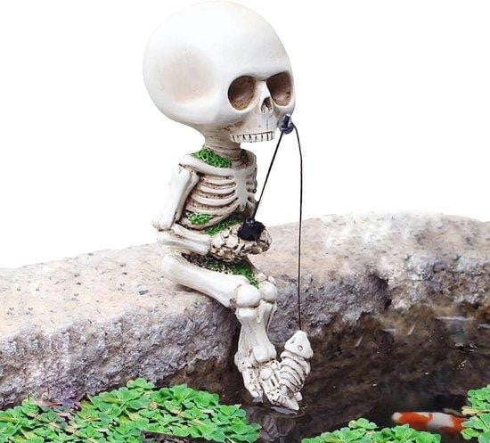 Mini Hars Vissen Skelet Beeldjes voor Tuin en Buiten Decoratie
