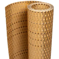 vidaXL Balkon-Sichtschutz Hellbraun 300x100 cm Poly Rattan