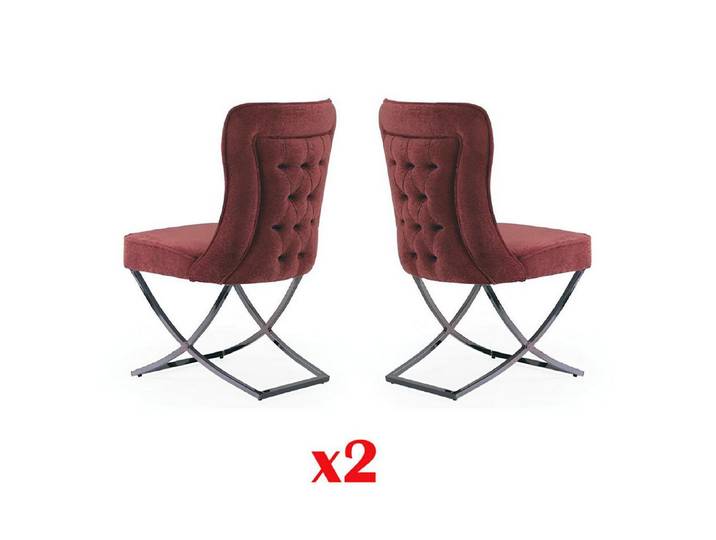 JVmoebel Esszimmerstuhl Chesterfield Hotel Sitzgruppe in Rot, Textil, elegantes Design, Made in Europa