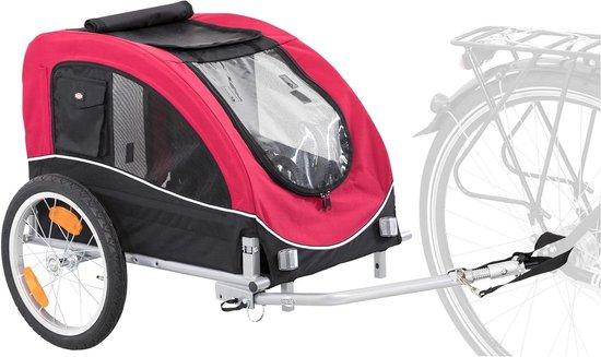 Fahrradanhänger - Hundeanhänger. Reisen - Sichere Beförderung - Nachhaltiges Polyester-Rahmen - 75 x 86 x 80 cm - Schwarz, Rot