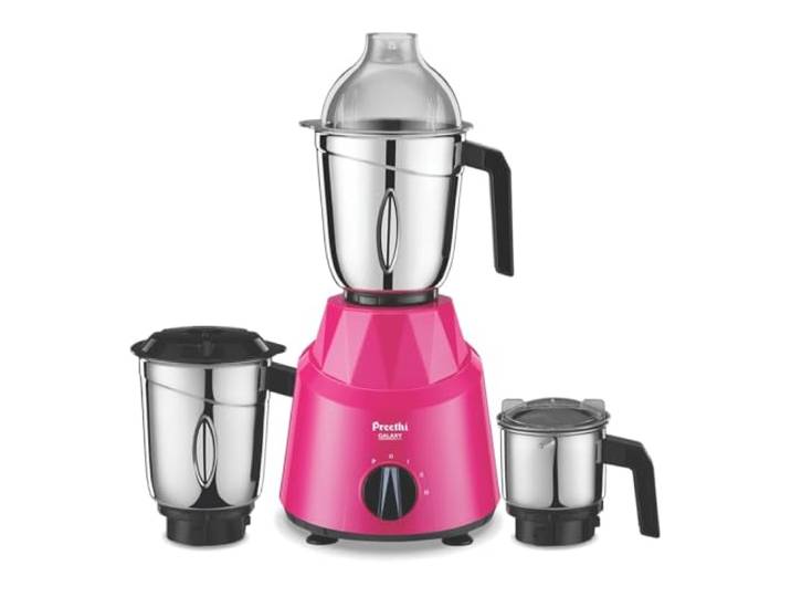 Preethii Galaxy MG-225 Mixer Zerkleinerer 750W Motor, 3 Edelstahl Becher Royal Rapture Küchengerät, Standmixer Maschine, Gewürz Masala Chutney Teig, Küchenmaschine, südasiatisch