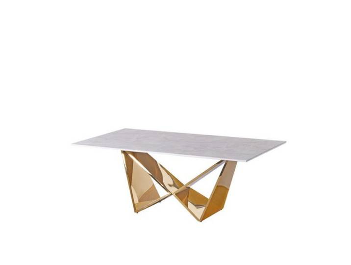 alesvelt Couchtisch Edler Couchtisch in Marmor-Optik mit Edelstahlbeinen 130cm