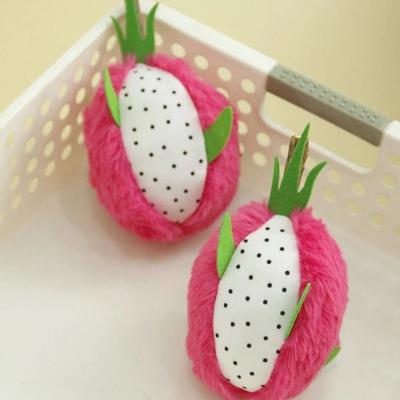 Uplift Picks Dragon Fruit Catnip Plush Chew Toy For Kitten Teeth Cleaning Play 2 Pcs