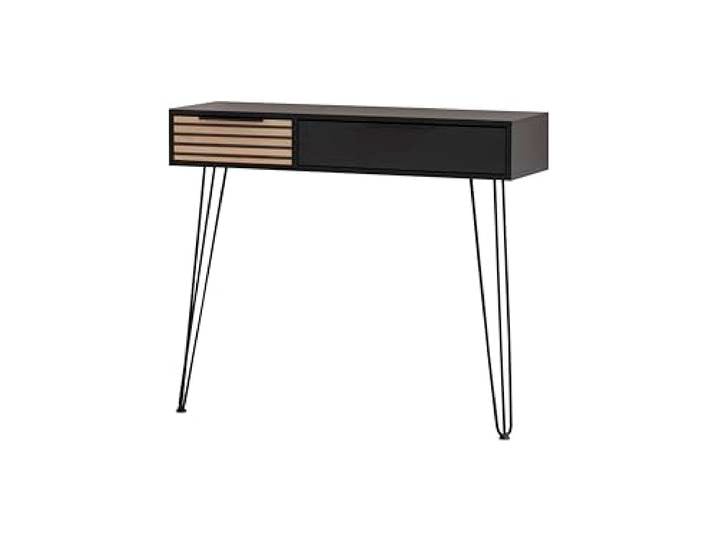 Schildmeyer Hank 157182 Table Console\, Noir Mat/Aspect Panneaux acoustiques\, 103\,7 x 32\,1 x 88\,4 cm
