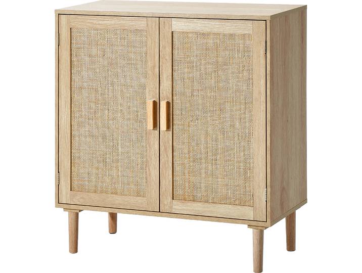 VEVOR Armoire en rotin Commode de rangement en rotin avec 2 portes magnétiques & étagères réglables & poignées\, buffet-armoire Sideboard