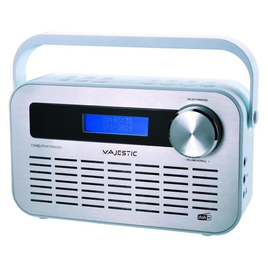 Majestic Neu DAB-843W Digitales tragbares Radio Silber (DAB, DAB+, FM) (DAB-843W)