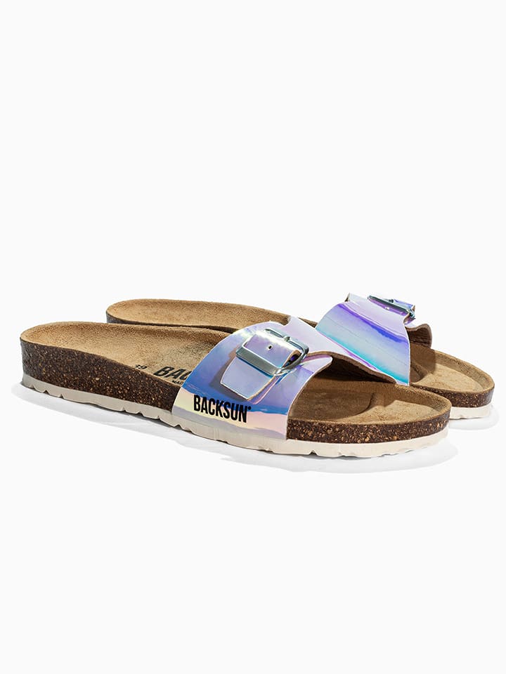 BACKSUN Leder-Pantoletten "Trente" in Bunt - 37