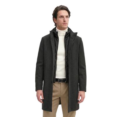 Wollmantel MARC O'POLO "mit abnehmbarem Windshield", Herren, Gr. 52, grau (dunkelgrau melange), Obermaterial: 70% Wolle (Schafwolle), 27% Polyester, 3% Sonstige Fasern. Futter: 100% Polyester, unifarben, regular fit, Mäntel