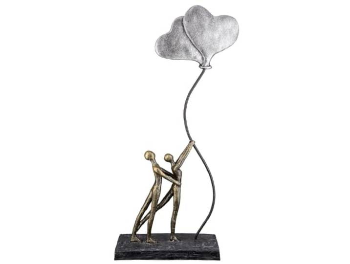 Casablanca Statue Couple Love Balloon\, Résine Bronze 48 cm Un joli symbole de complicité amoureuse. Elle trouve facilement sa place au salon en chambre ou au bureau.