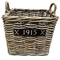 VAN  DER  LEEDEN  Kaminholzkorb  Rattan  Grau  Auf  Rollen  50x50  cm  Höhe  45  cm  Sylter  Körbe
