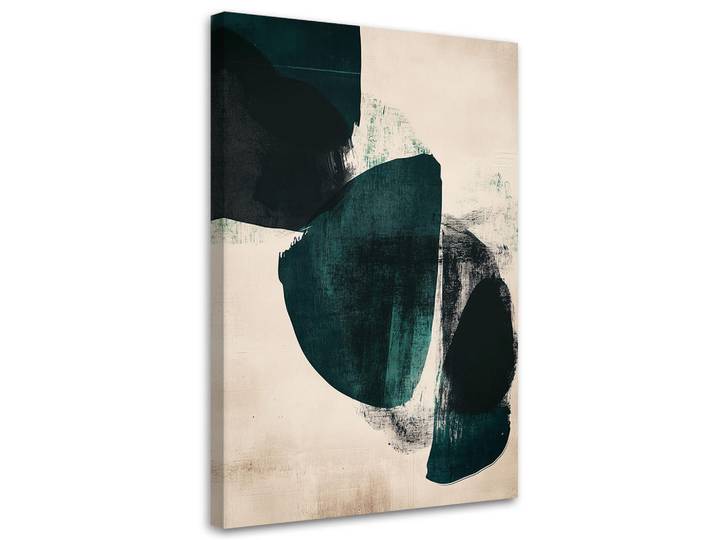 Feeby Leinwandbild Abstrakte Formen 60x90cm, Beige, Rechteckig, 60x90 cm, Bilder & Rahmen, Bilder, Leinwandbilder