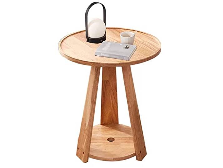 2-stöckiger rustikaler Vintage-Beistelltisch for Schlafzimmer(Wood,40 cm)