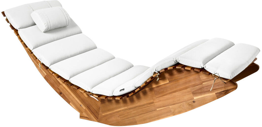 Dakota Fields Sun Lounger Pad Cushion BRESCIA PREMIUM 180 x 60 cm Off-White White