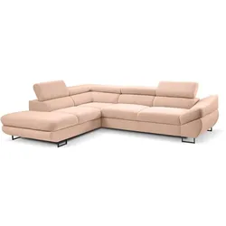 Ecksofa Fabio Stoff Rosa