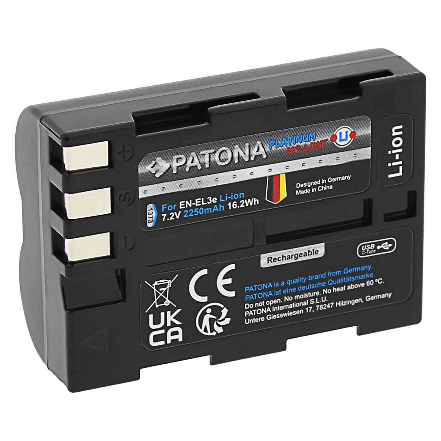 Patona Platinum Akku Nikon EN-EL3E USB-C (Kamera Akku) (1373)