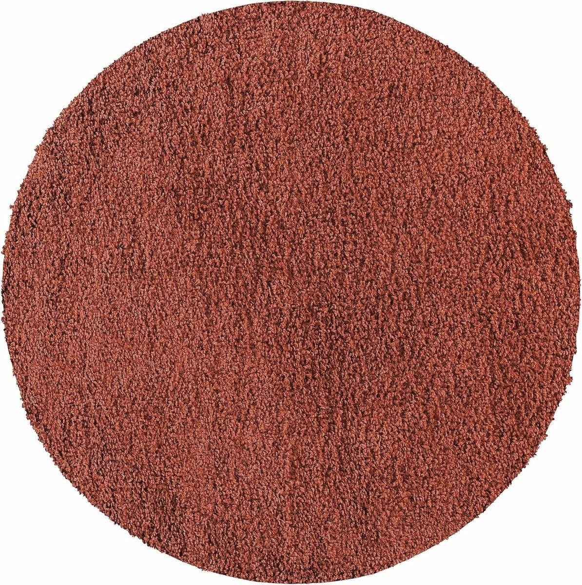 Hoogpolig Shaggy Vloerkleed Rond - Terracotta - 160 cm