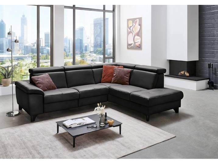 Die PlanBar Ecksofa PN-EM23166 L-Form, optional mit Kopfteilverstellung und Stauraum