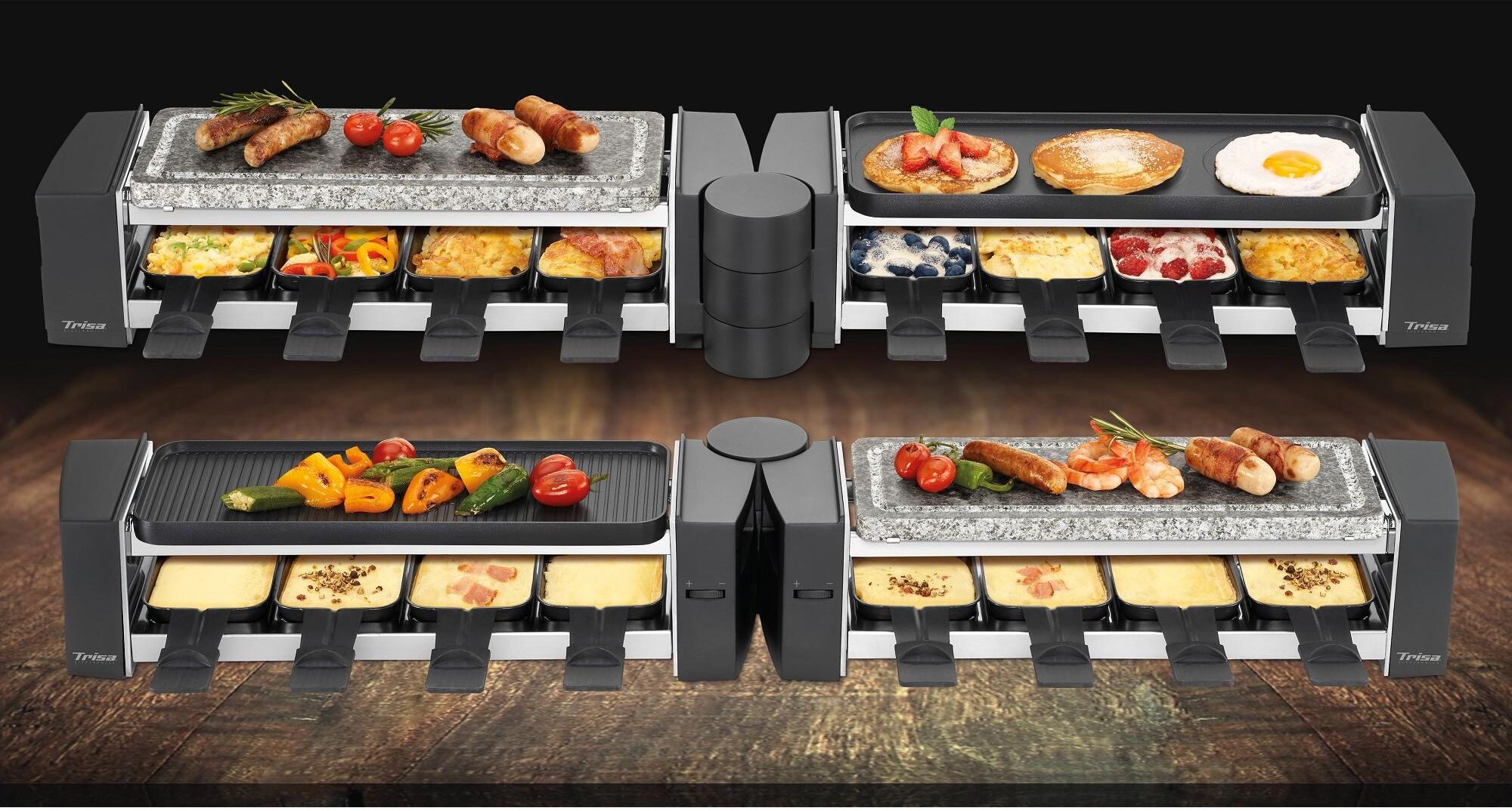 TRISA Raclette "Vario Fu", schwarz, Raclettes, Raclette schwarz Einheitsgröße
