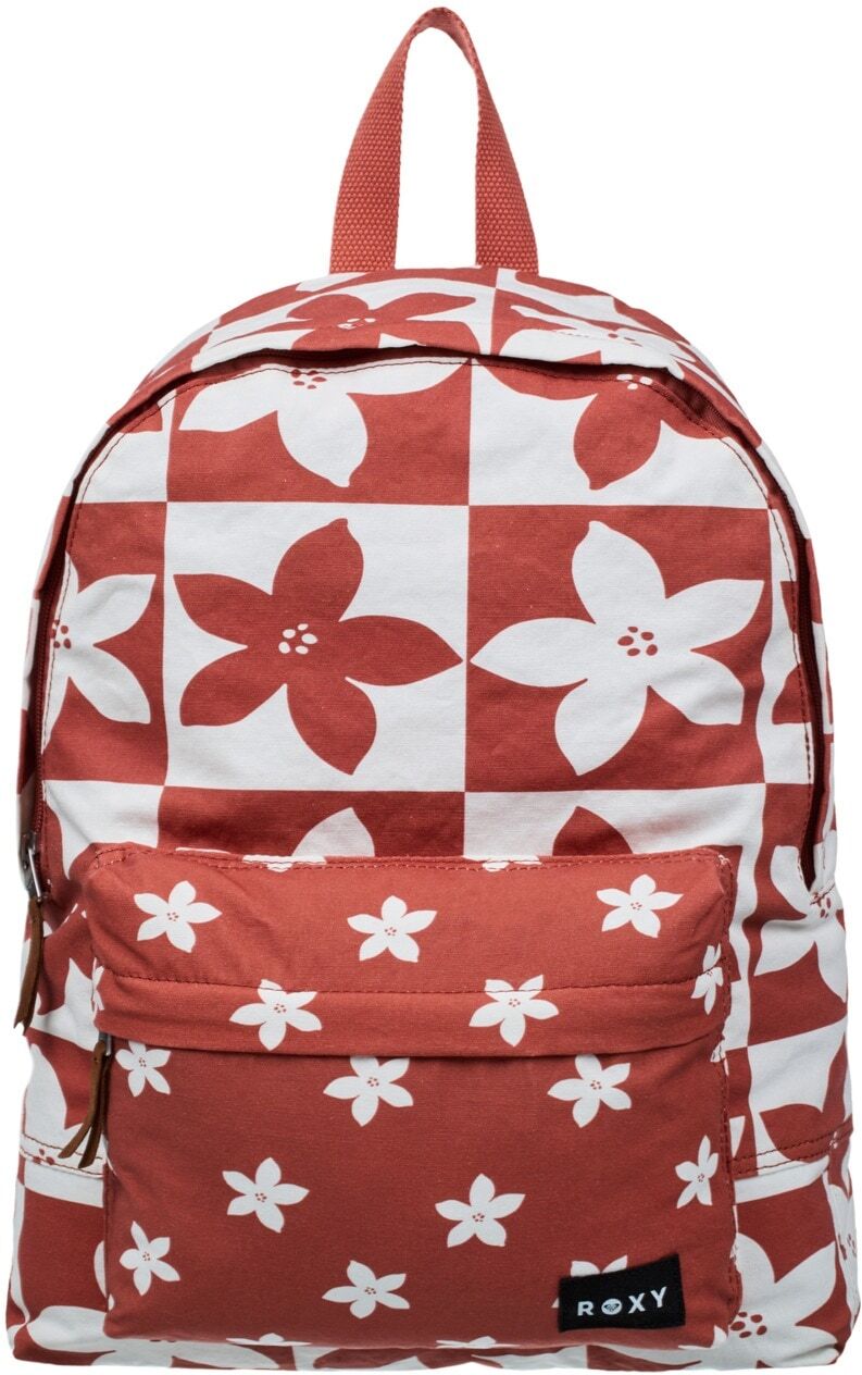 Tagesrucksack ROXY "Sugar Baby Canvas 16L", Damen, rot (ginger spice flora), Baumwolle, Rucksäcke Tagesrucksack
