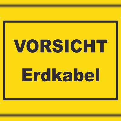 HB-Druck Vorsicht Erdkabel Aufkleber mit Text A0 (841x1189mm)