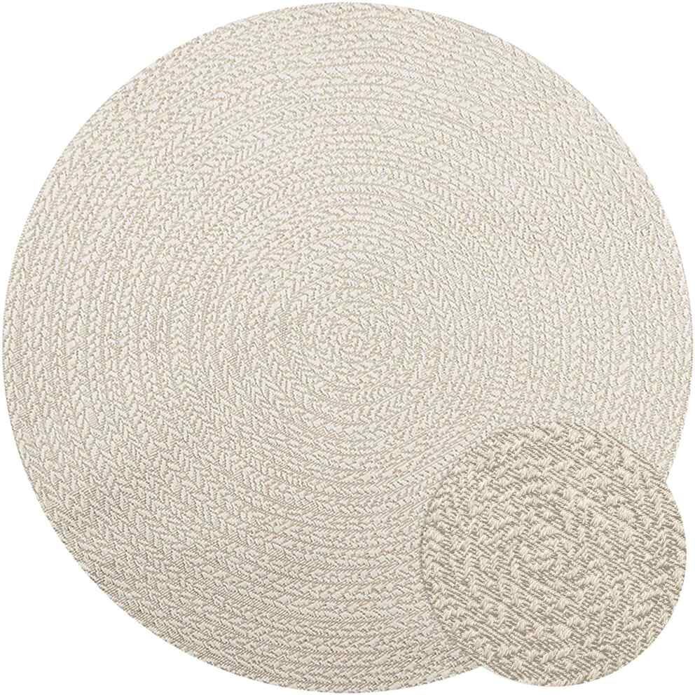 vidaXL Tapis ZIZUR crème Ø 160cm aspect de jute intérieur et extérieur