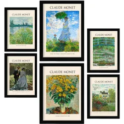 POSTER Set Mit 6 Monet Malergalerie A3 & A4 Rahmenlos