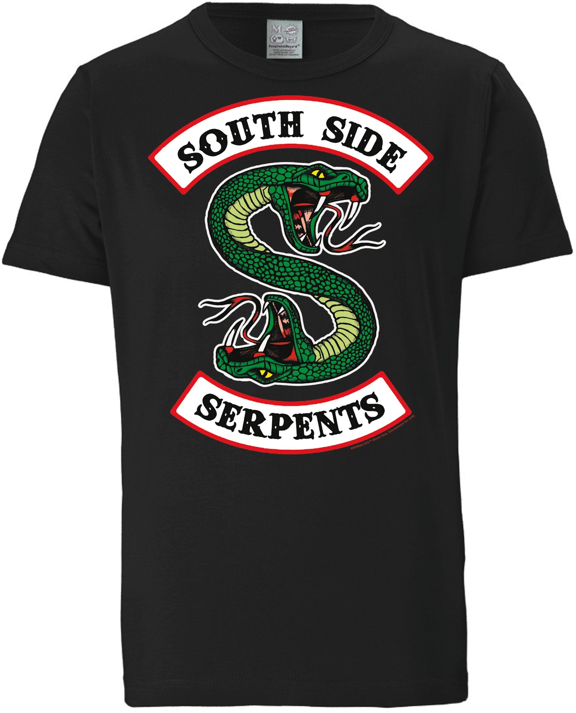 T-Shirt LOGOSHIRT "South Side Serpents", Damen, Gr. XXL, schwarz, 100% Baumwolle, bedruckt, normal, Rundhals, Shirts T-Shirt, mit Riverdale-Frontprint
