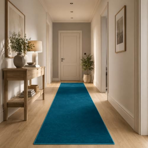 Snapstyle Luna Hoogpolig Velours Vloerkleed Loper - Petroleum