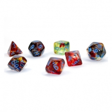 Chessex Würfel - Nebula Primary/blue LUMINARY (7-Würfelset) - leuchtet im Dunkeln 292580