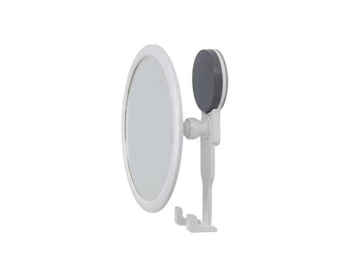 Kosmetikspiegel mit Saugnapf 17 x 7 cm weiss/silber